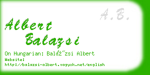 albert balazsi business card